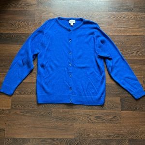 Joshua Evans Vintage Knit Button Down Cardigan Sweater Blue Large